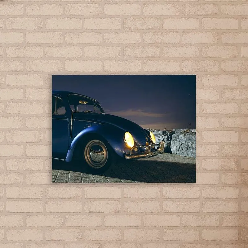 Placa Decorativa em MDF Fusca Azul 20x30