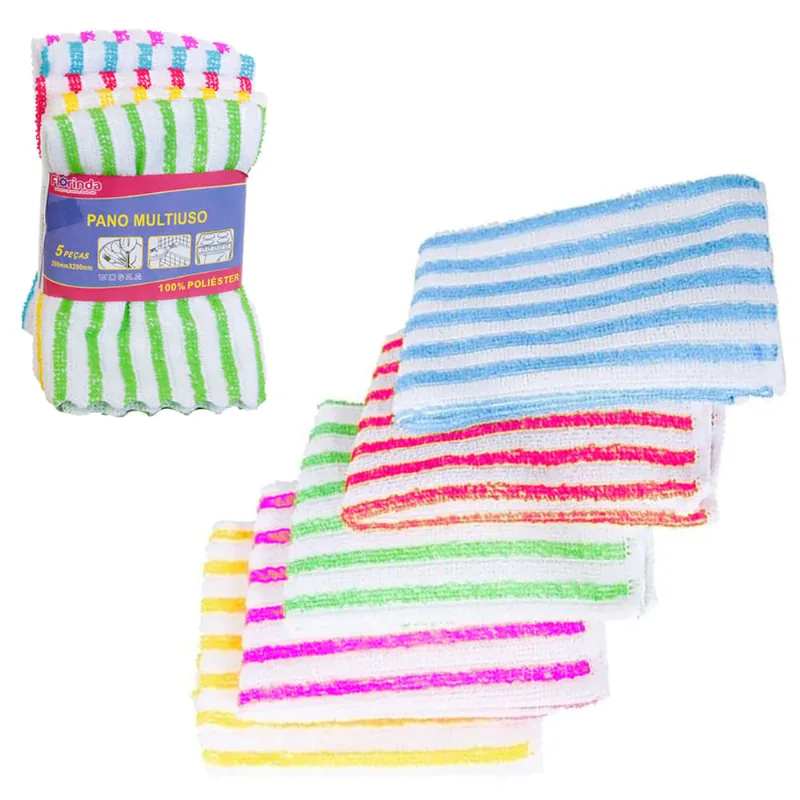 Jogo de pano multiuso 5pcs Colorido Útil Bazar