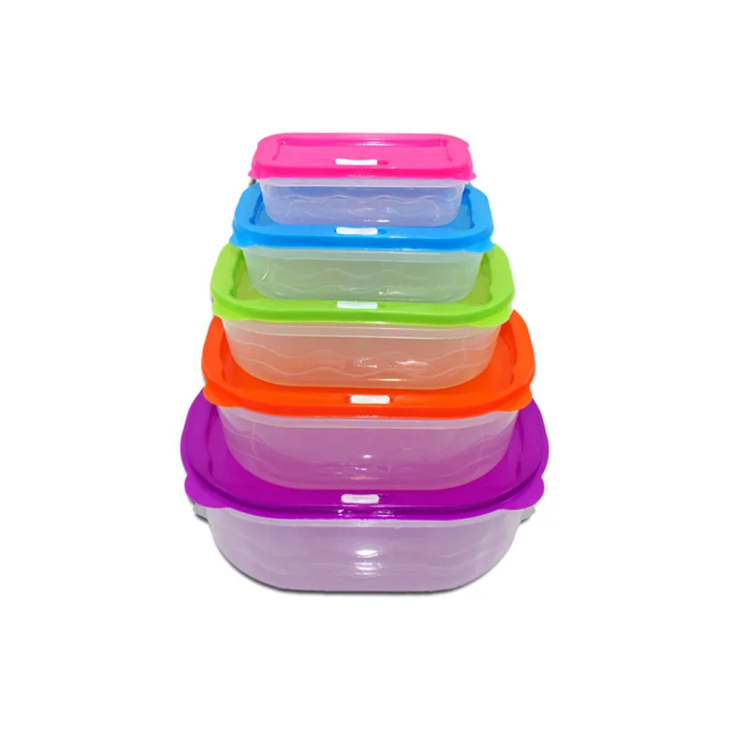 Jogo de Potes de Plástico Oval 5 Peças Color Útil Bazar UB1516