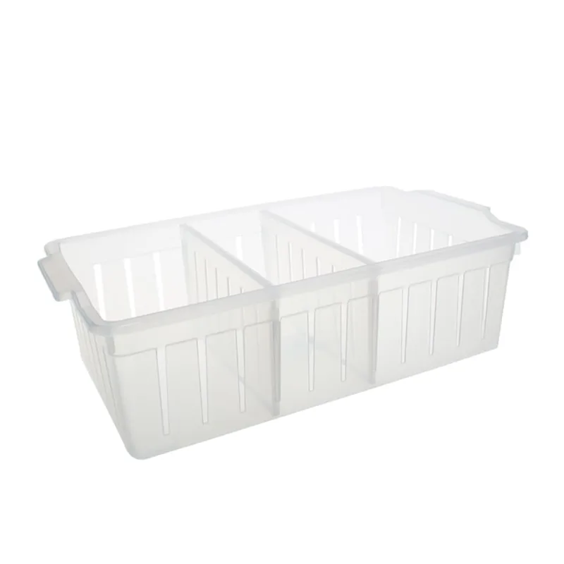 Cesto Organizador em Plástico com 3 divisórias Útil Bazar 17x29x9cm UB4431