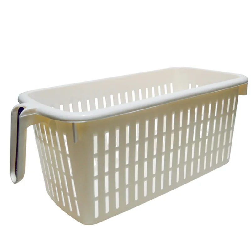 Cesto Organizador de Plástico com Alça Branco Útil Bazar 32x15x13cm UB4473