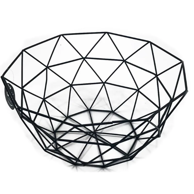 Fruteira de Mesa Aramada Preta Útil Bazar 26x13cm UB4909
