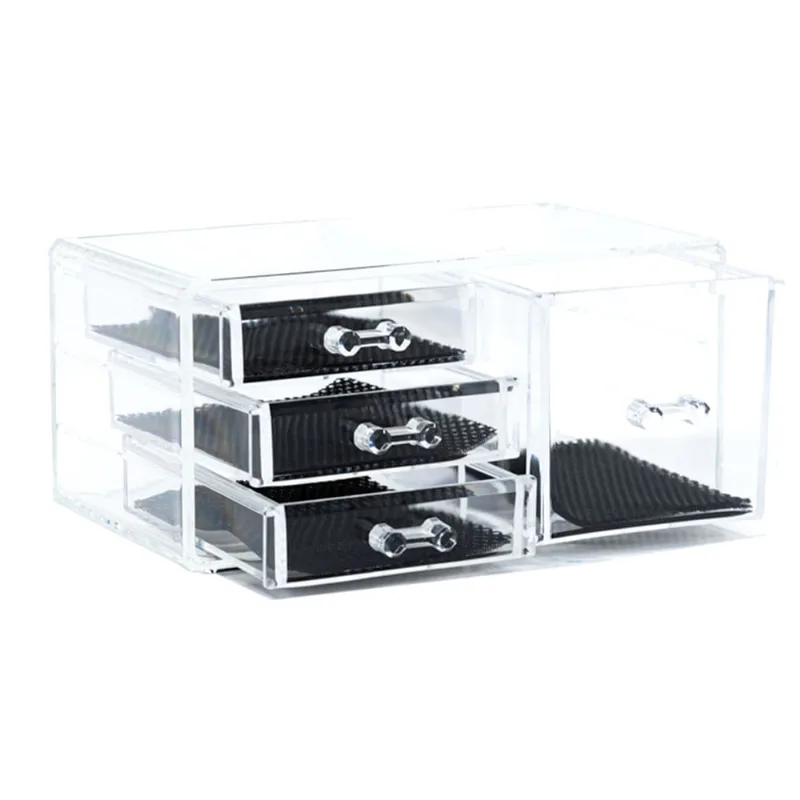 Organizador Quadrado com 4 Divisórias Acrílico Transparente 23x14x11cm Útil Bazar UB5219