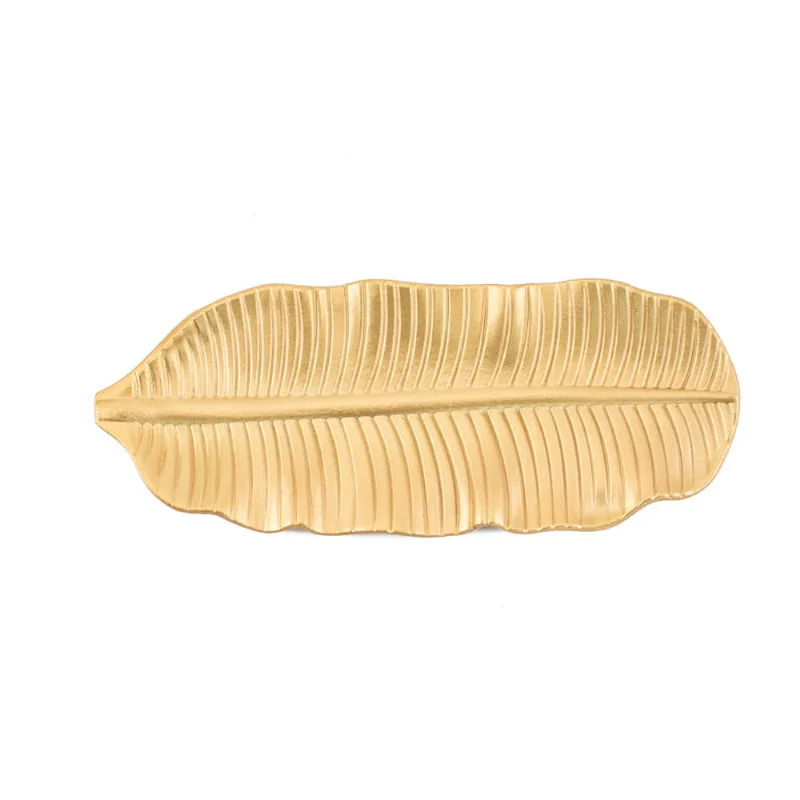 Bandeja Decorativa Folha Dourada Útil Bazar 36x14cm UB5928