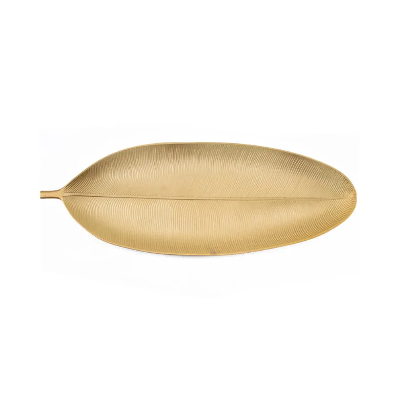 Bandeja Decorativa Folha Dourada Útil Bazar 40x14cm UB5930
