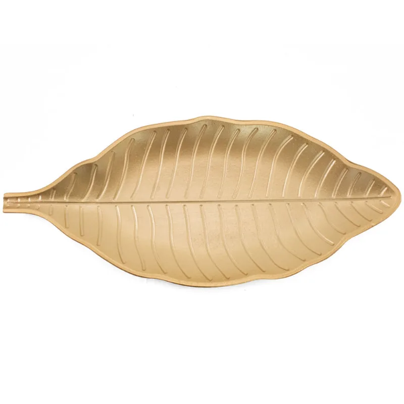 Bandeja Decorativa Folha Dourada Útil Bazar 49,5x21cm UB5936