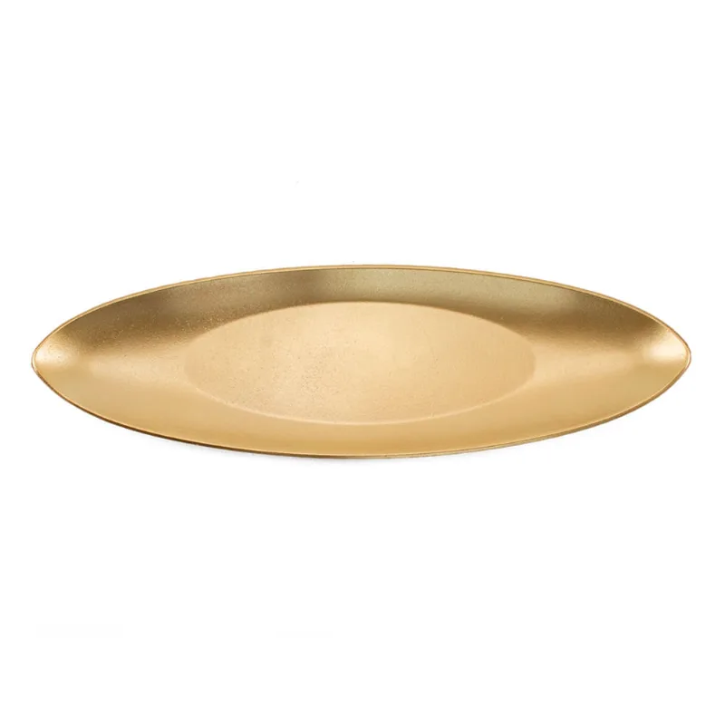 Bandeja Decorativa Oval MDF Dourada Útil Bazar 49,5x15cm UB5938