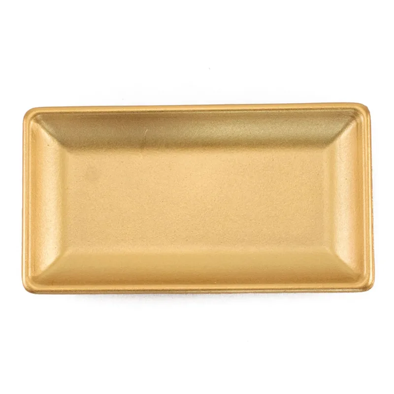 Bandeja Decorativa Retangular em MDF Dourada Útil Bazar 22x11,8cm UB5941
