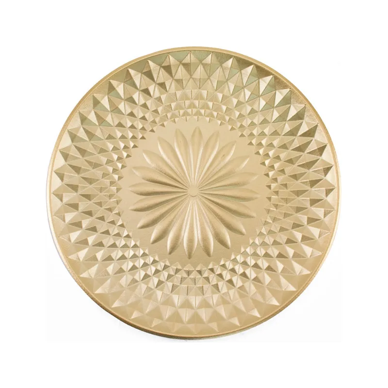 Bandeja Decorativa Redonda em MDF Dourada Útil Bazar 30cm UB5947