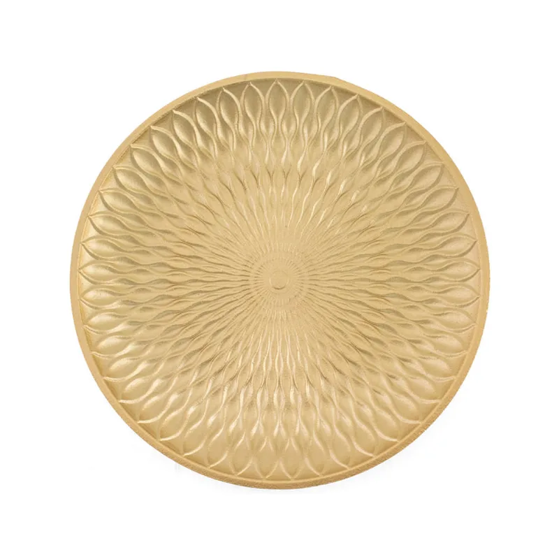 Bandeja Decorativa Redondo em MDF Dourada Útil Bazar 30cm UB5951