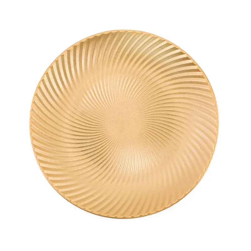 Bandeja Decorativa Redonda em MDF Dourada Útil Bazar 30cm UB5955
