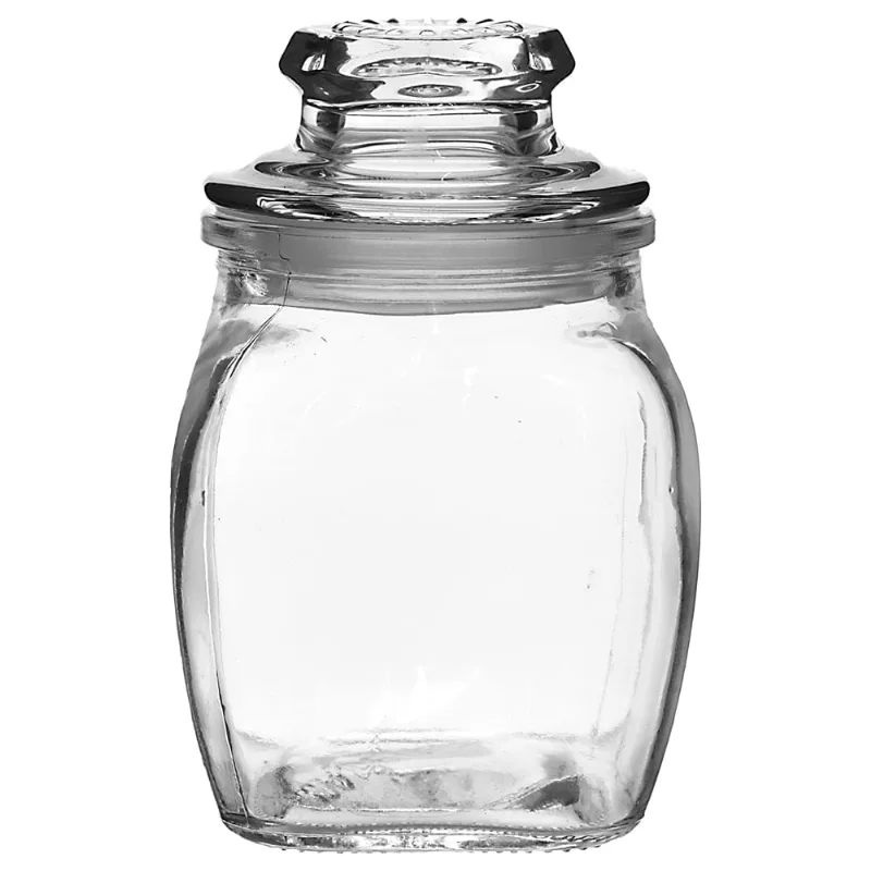 Pote com Tampa Vidro Cristal Útil Bazar UB5970