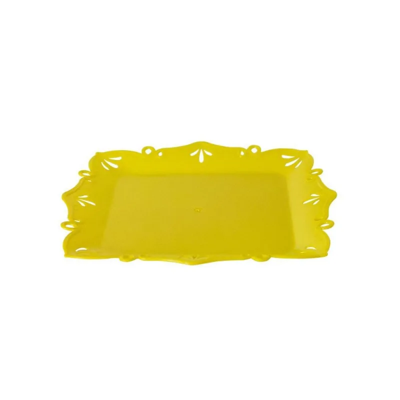 Prato Para Doces Quadrado Fabri Fest 25cm 1und - Amarelo