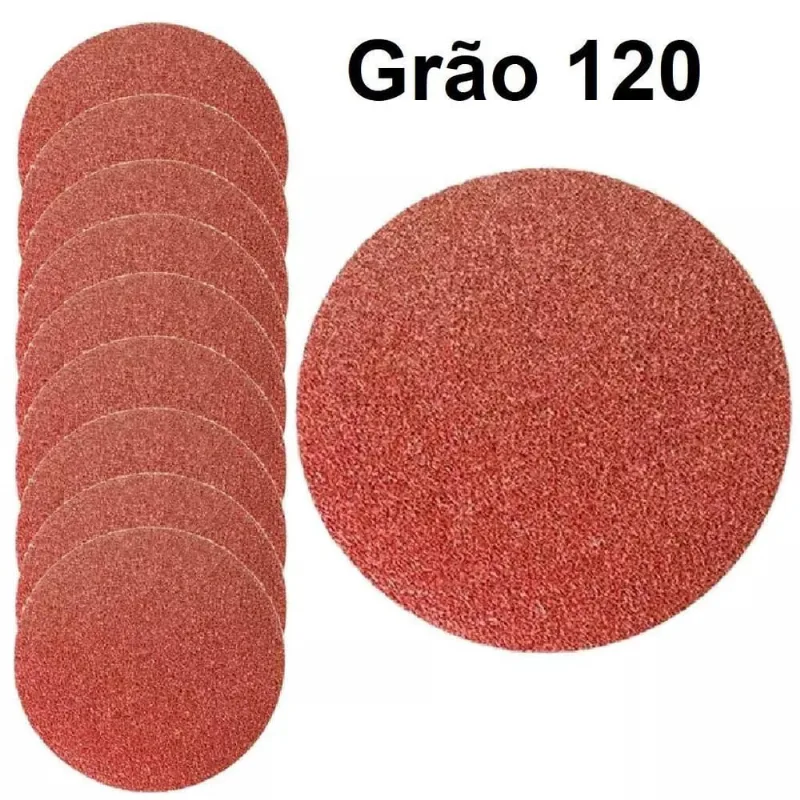 Kit 100 Disco Lixa Velcro Pluma 125Mm Lisas Grão 150 Ol
