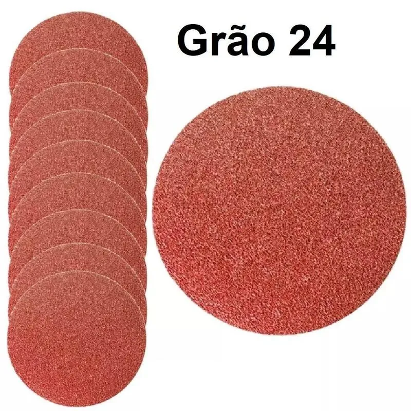 Kit 100 Disco Lixa Pluma 125mm Lisas Grão 24 Ol