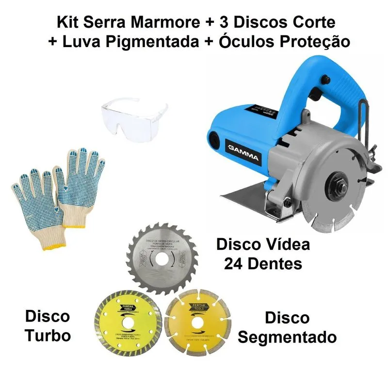 Kit Serra Marmore 220v 1300w 4.3/8 Gamma Hg078/br2 + 3