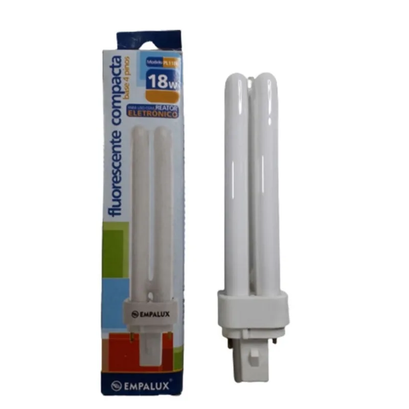 5X Lâmpada Fluorescente Pl 18W 4 Pinos 4.200K Empalux