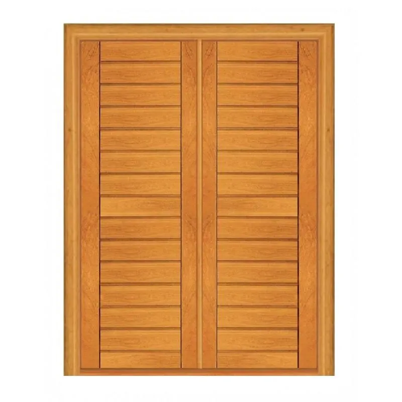 Porta Dupla De Abrir Contemporânea - Madeira Maciça - Angelim