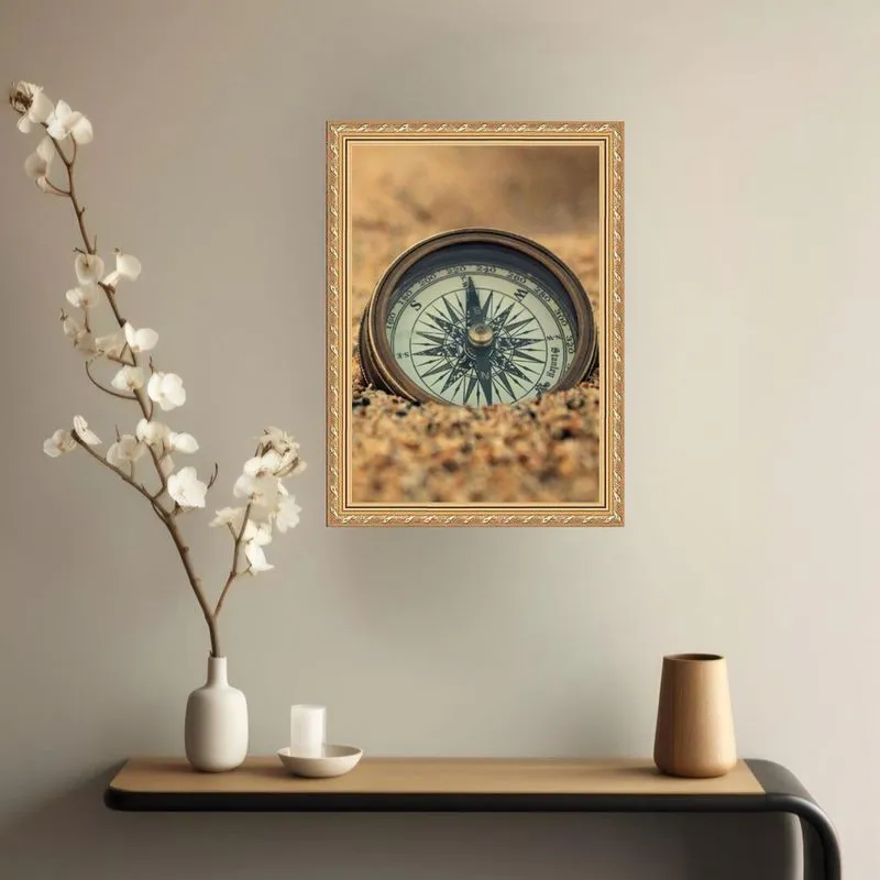 Quadro Decorativo Bússola 33X24Cm
