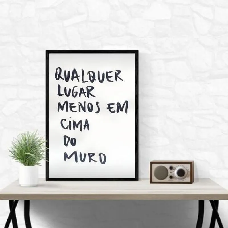 Quadro Em Cima Do Muro Não 24X18Cm
