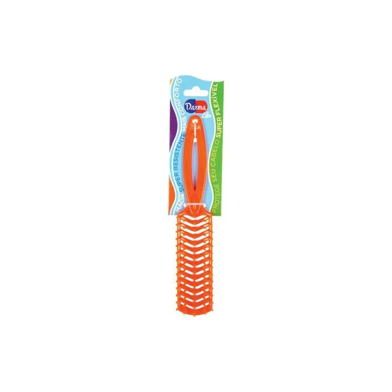 Escova De Cabelo Darma 346 Flex Reta Laranja