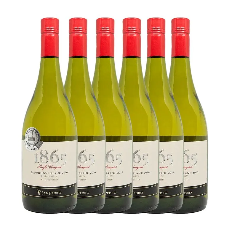 Kit 6 Garrafas Vinho Chileno 1865 Single Vineyard Sauvignon Blanc 750ml