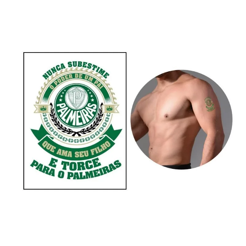 Tatuagem Temporária Palmeiras Torcedor 12x7 Cm
