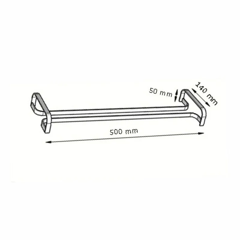 Porta Taças Suspenso Para Armário Ou Prateleira 80Cm Preto