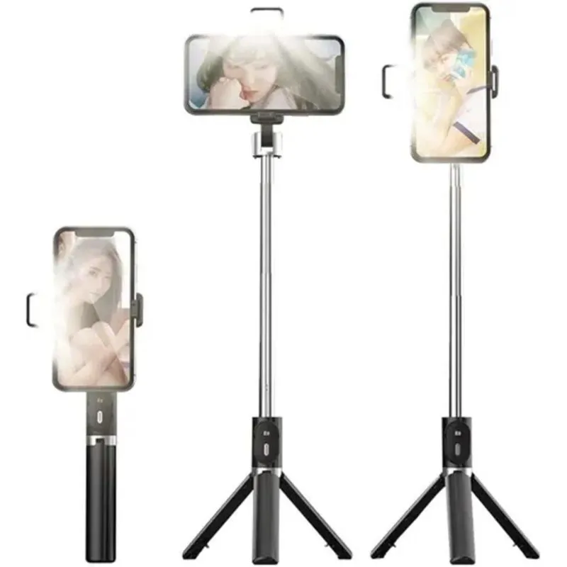 Tripé Bastão Selfie Stick Lives 360 Luz Led 2 Níveis P60d