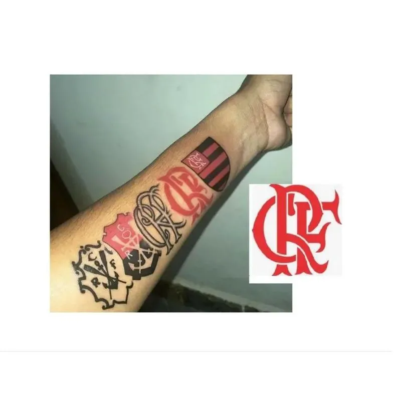 Tatoo Temporária Símbolos Flamengo Clube Futebol Torcida