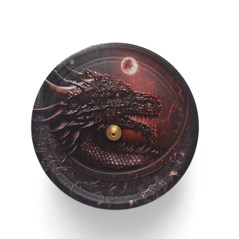 Incensário Metal Vareta Dragão Vermelho Vibrante Íman 11 Cm