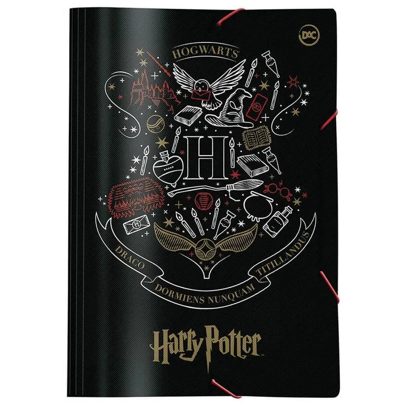 Pasta Escolar Com Aba Elástica Harry Potter