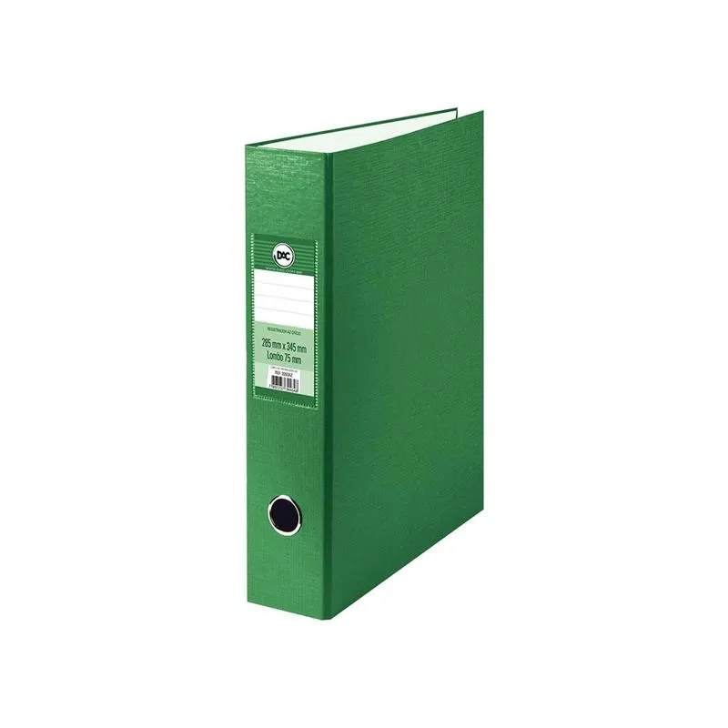 Pasta Registradora Dac Modelo AZ Ofício com Lombo 75mm Verde