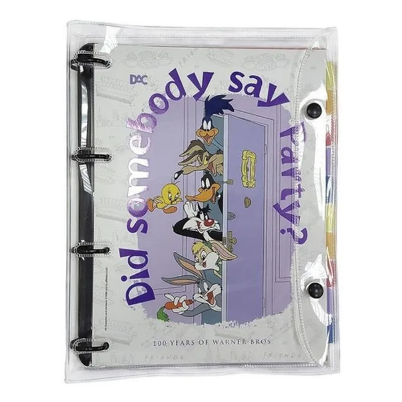 Caderno Fichário Argolado Universitário Looney Tunes Friends