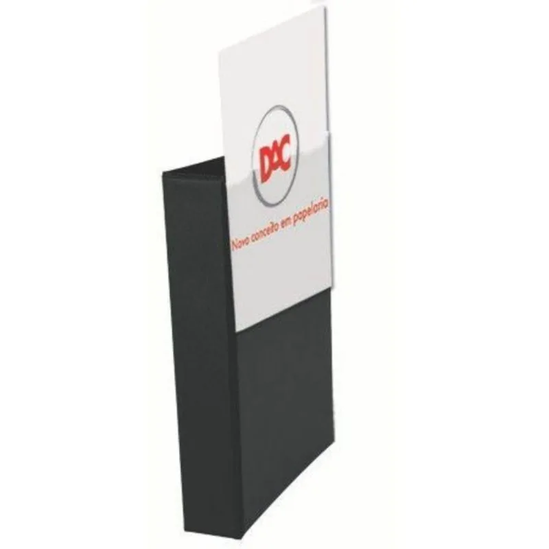Fichario Arquivo 4 Argolas Com Lombo 6cm Preto Pers. Dac