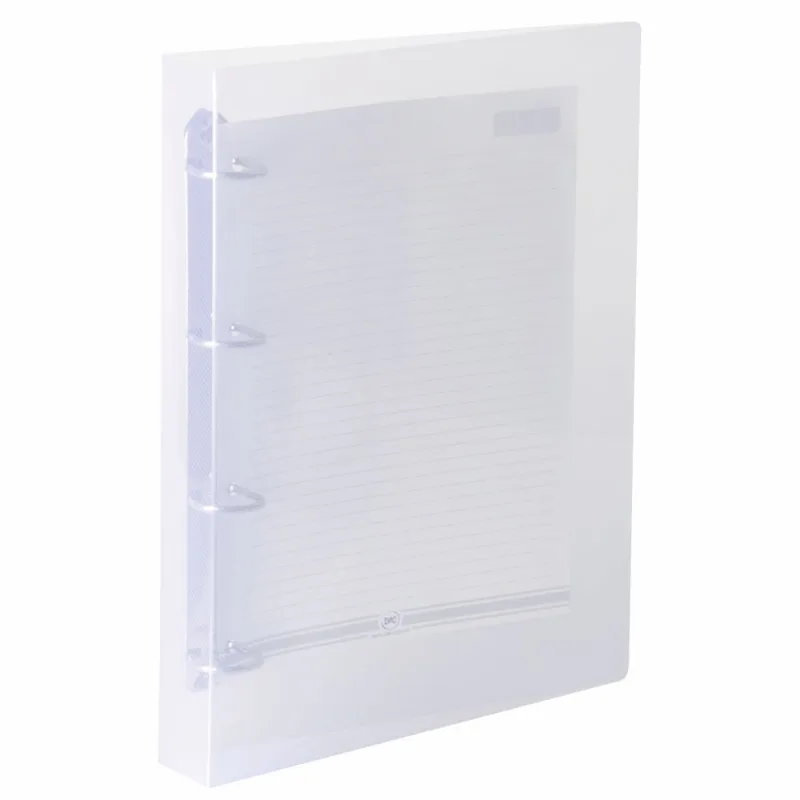 Fichário em PP Transparente Tamanho Oficio (265mm x 345mm) Lombo 45mm com 4 Argolas