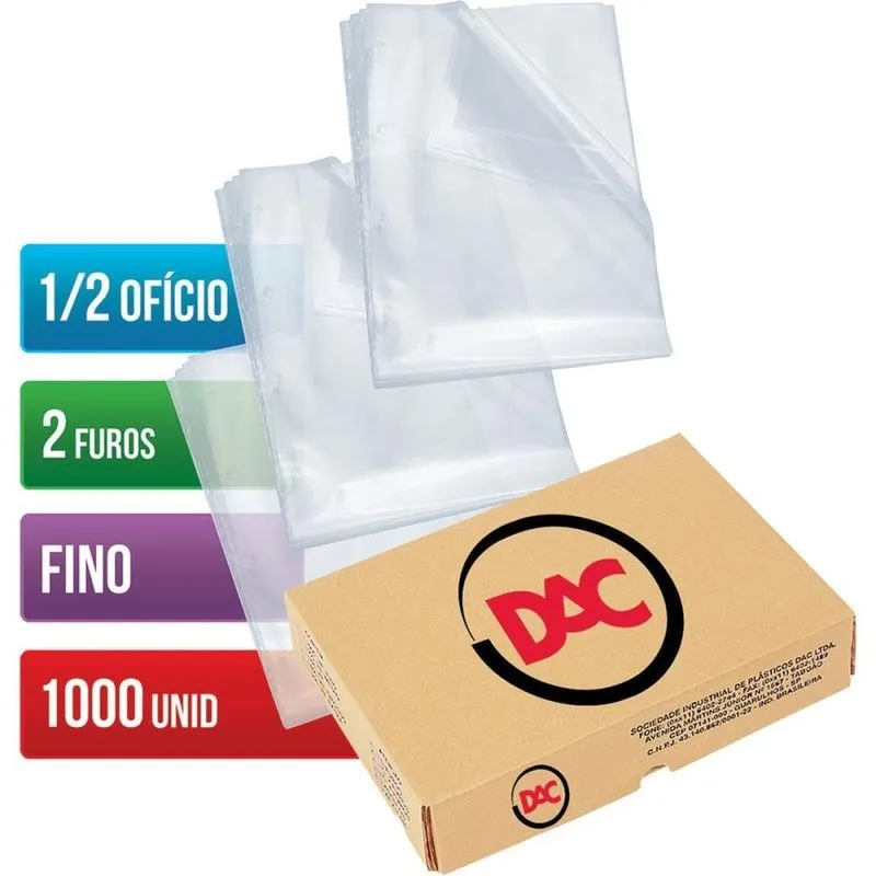 Envelope Plastico Oficio 2FUROS Fino CX./1000