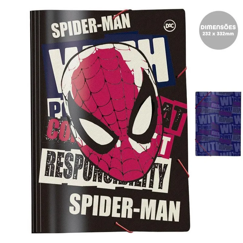 Pasta Aba Elástica Ofício Sem Lombo Homem-Aranha Dac 3900