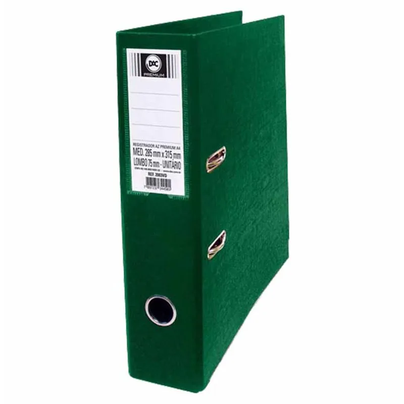 Registrador A/Z Ofício Lombo Largo Premium Verde 2001 Dac - UN