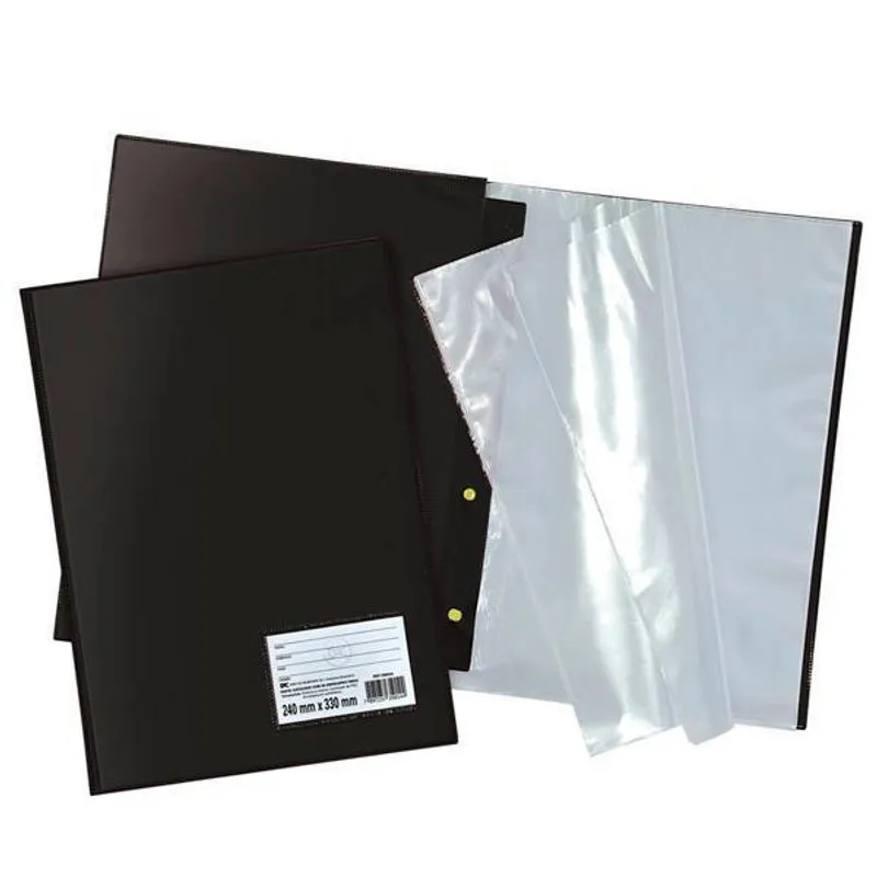 Pasta Catálogo Preta 24x33cm Com 100 Envelopes Dac