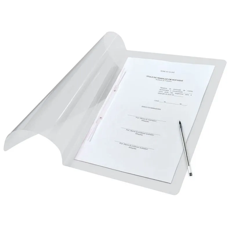 Pasta Grampo Trilho Em Pp Line Transparente - Dac