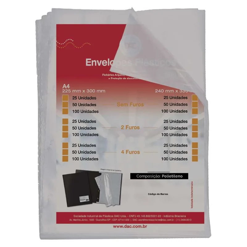 Pacote 25 Envelopes M C 4 Furos