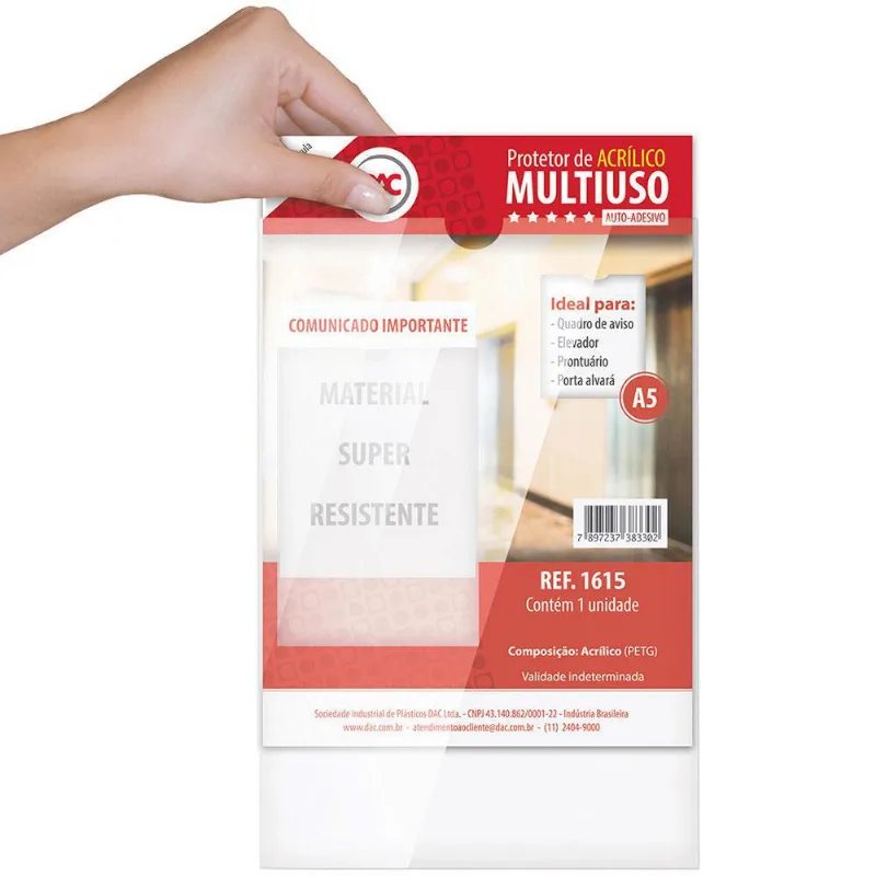 Protetor Multiuso A5 148mm X 210mm Acrílico Dac