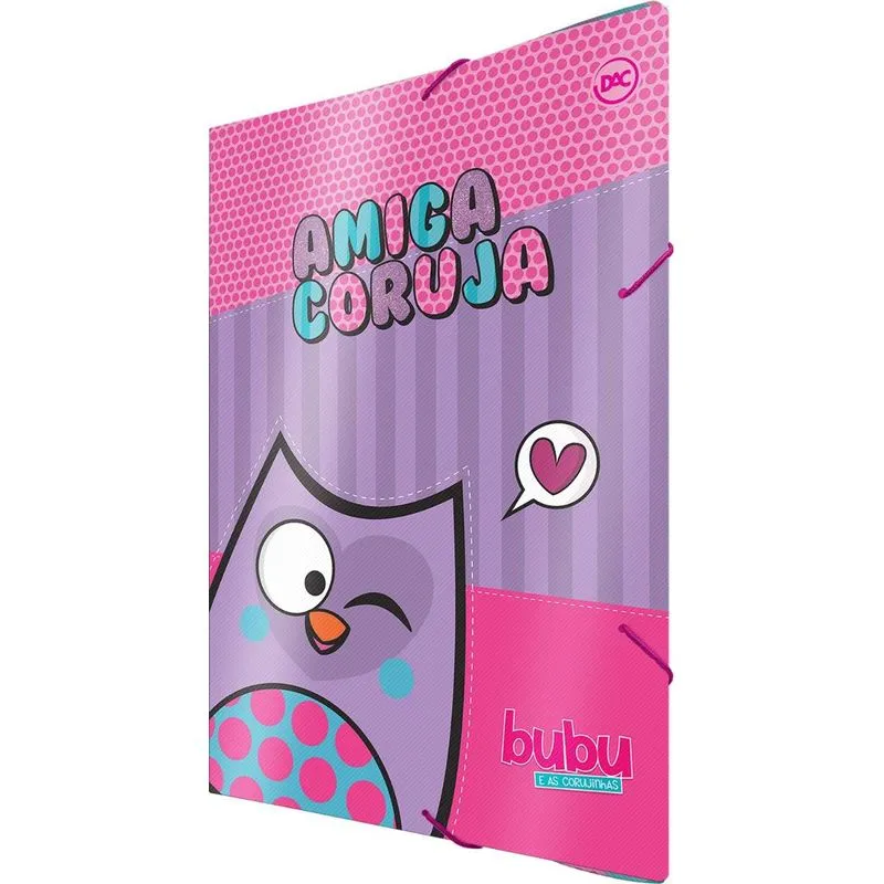 Pasta ABA Elastica Plastica Bubu e as Corujinhas