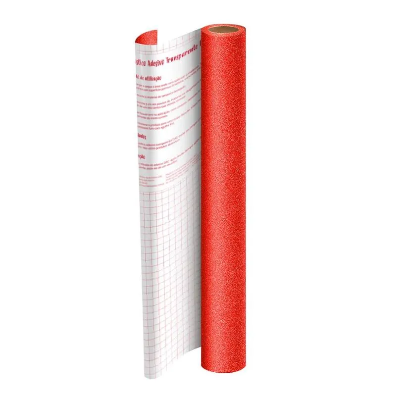 Rolo Adesivo com Glitter pp Vermelho 45cm x 2 metros dac - 1711VM