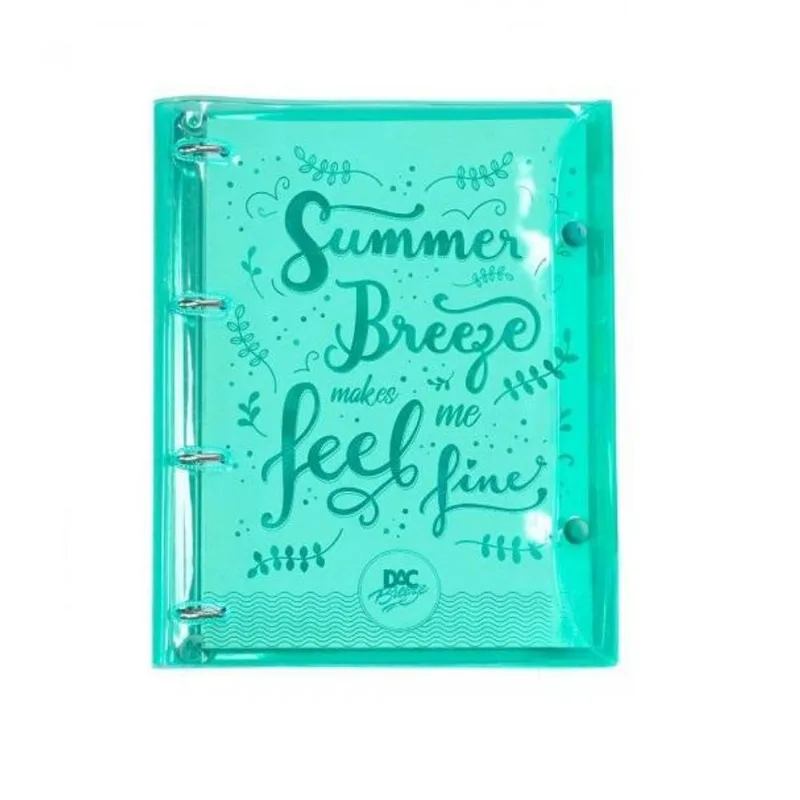 Fichário Com Botão Cristal Breeze Verde Pastel 192fls - Dac