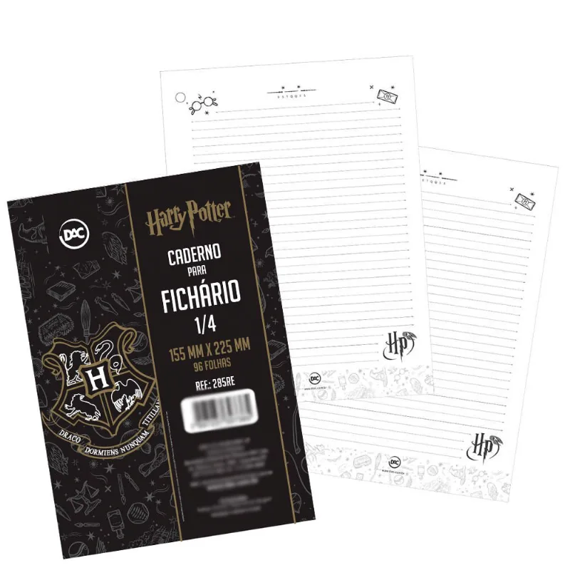 Refil Com 96 Folhas Para Fichário Colegial Harry Potter 3735 Dac