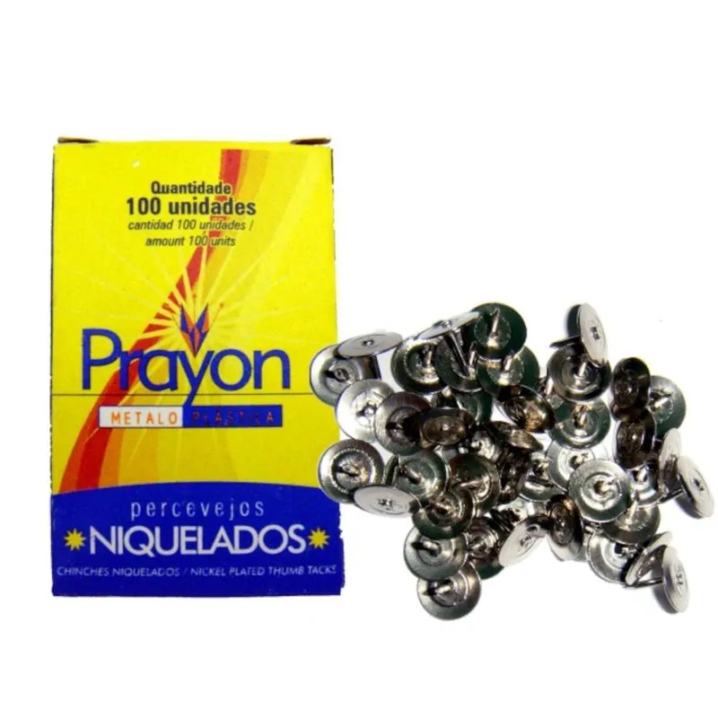 Tacha Ferro Percevejo Niquelado 9x16 100 Peças Prayon