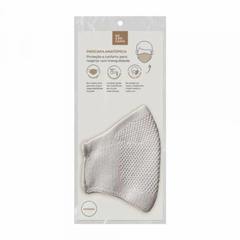 Máscara Desencana Masculina Branca Tamanho Único - 1 Unidade