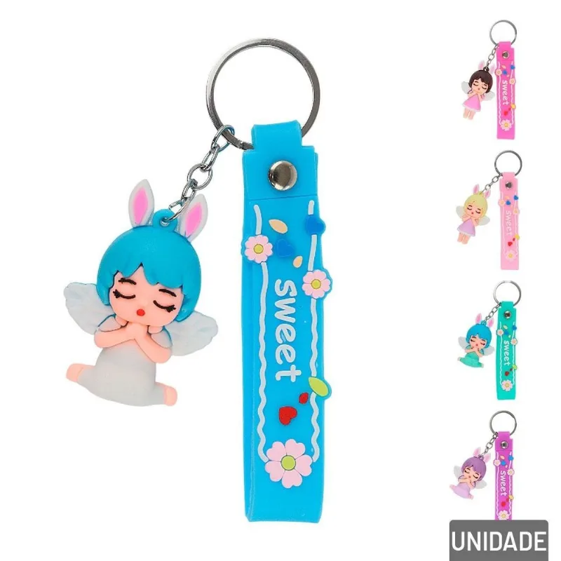Chaveiro De Silicone 13cm Anjinho Sortidos - Tudo Em Caixa